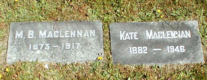 Photo of headstones/Malcolm Bruce MacLennan (d1917) hdstn Vancouver Mt View cem